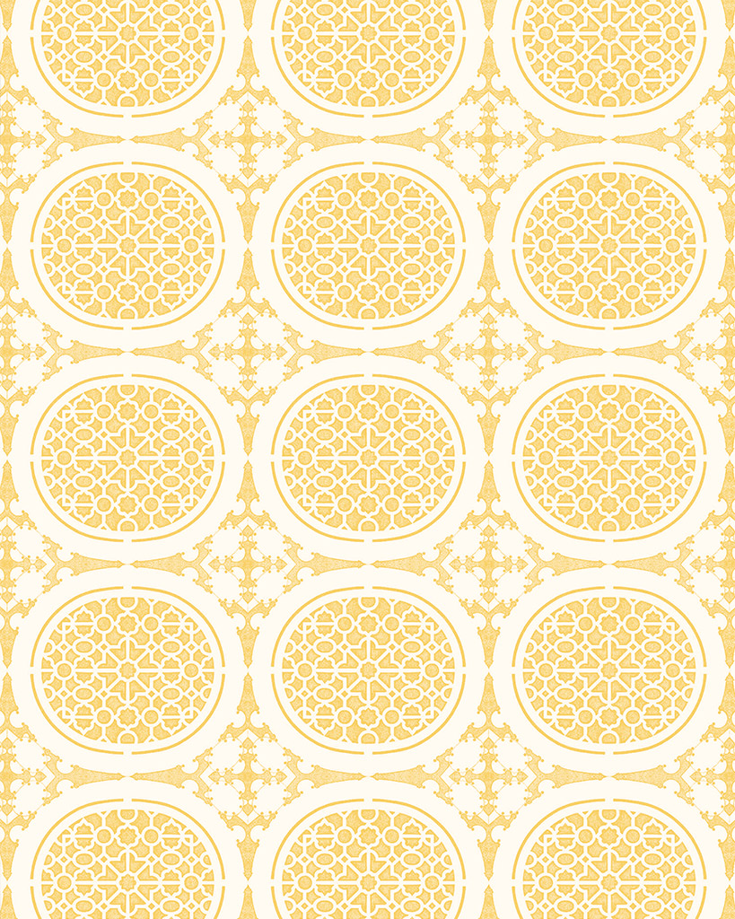 dekupážny papier s geometrickým vzorom bielo žltý