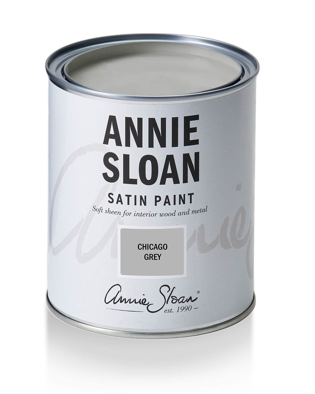 Moderná sivá farba na nábytok - Satin Paint Annie Sloan Chicago Grey